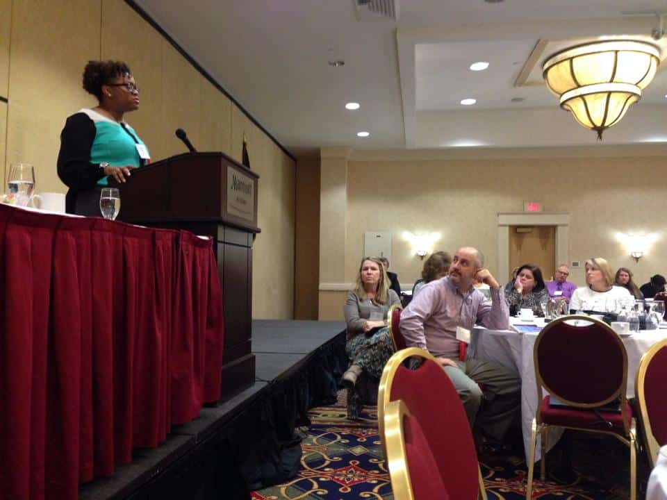 OTDA Executive Deputy Commissioner Sharon Devine speaks addresses the New York Public Welfare Association in Albany.