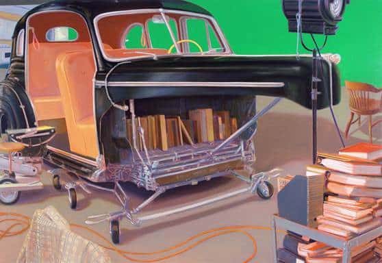 Greg Drasler, Internal Combustion 2011, Oil on linen 40” x 20”