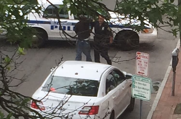 Knife-wielding man arrested in downtown New Rochelle (photo credit @eyeonnewroc)