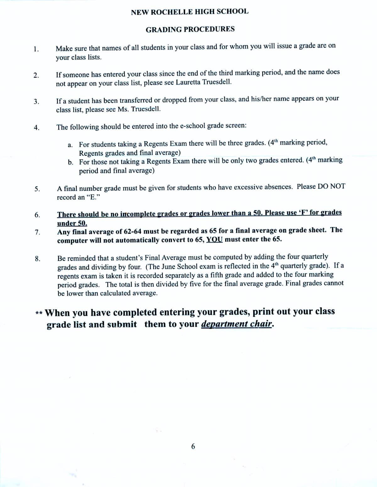NRHS Grading Policy