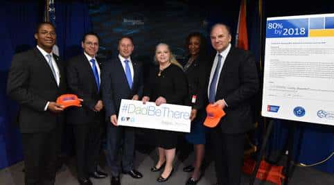 Photo caption: County Executive Robert P. Astorino, center, hosted a #DadBeThere Father’s Day call for men to take control of their health, signing a pledge with the American Cancer Society uniting in a shared goal of reaching 80% of adults aged 50 and ol