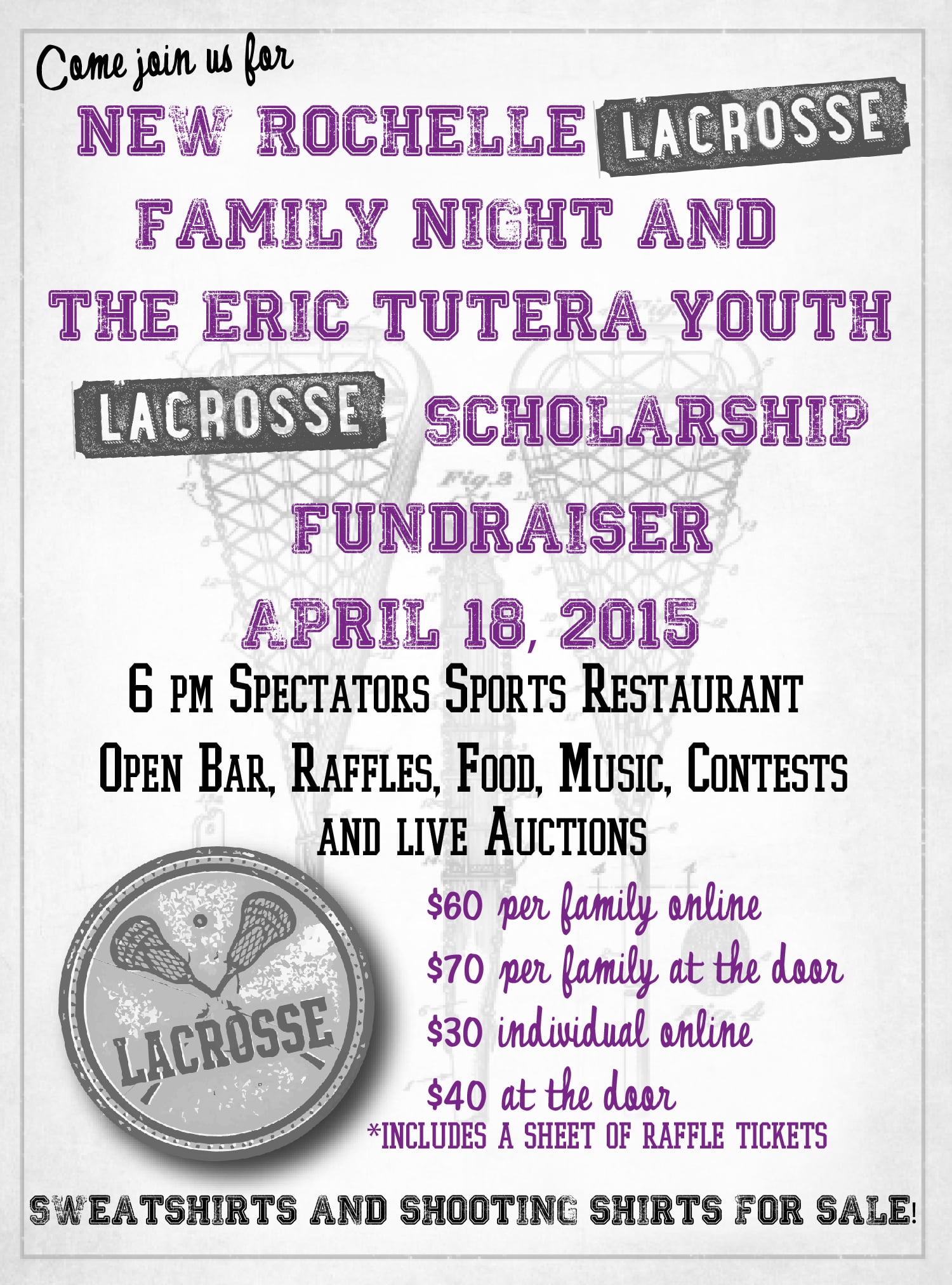 New Rochelle Lacrosse Family Night - Saturday, April 18