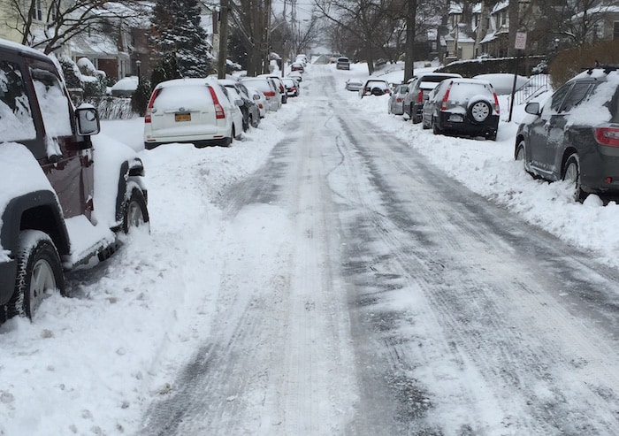 New Rochelle streets were covered in black ice on Tuesday