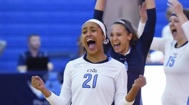 Debose Leads Women's Volleyball to Win Over Maritime.JPG