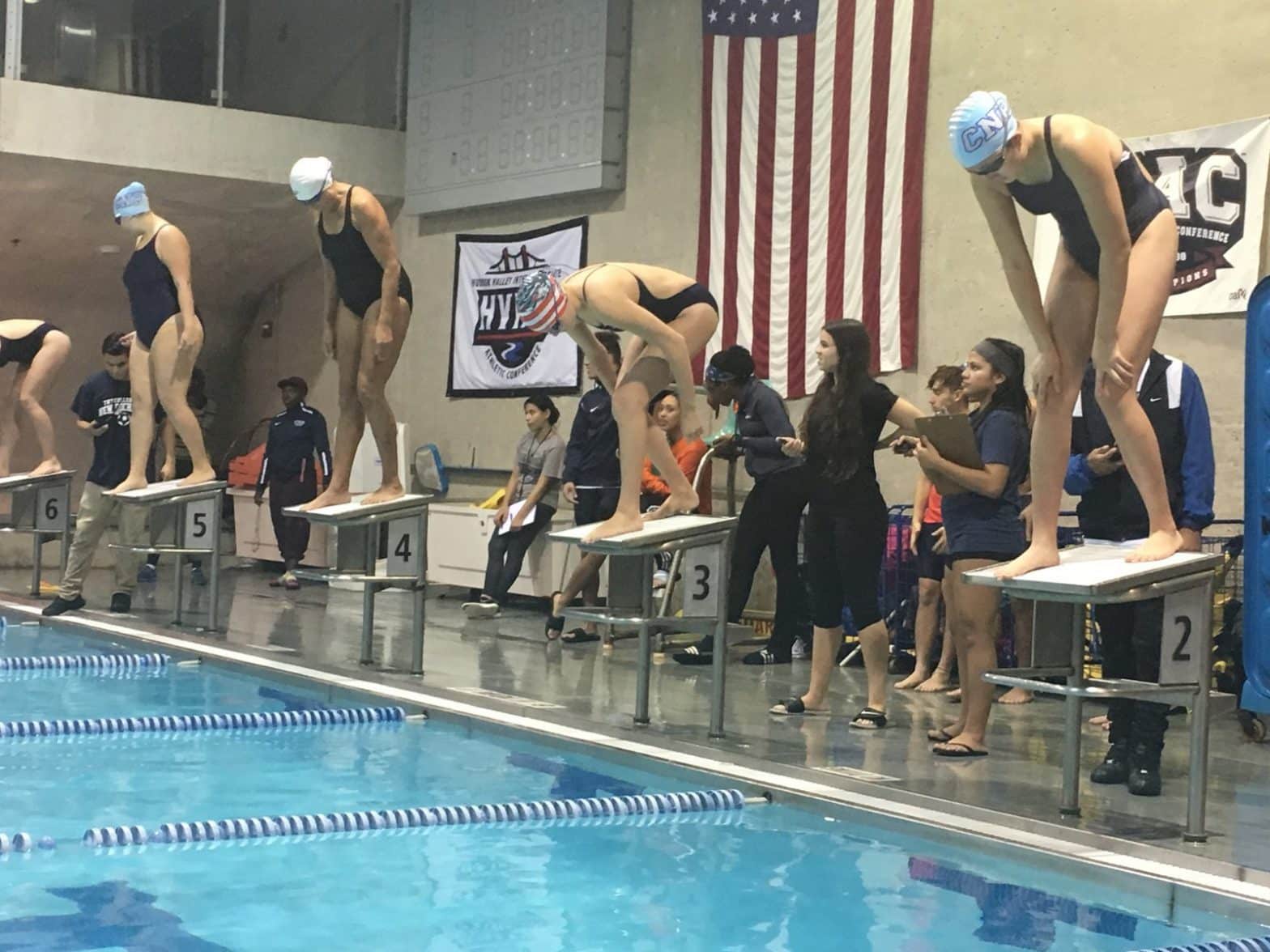 Womens Swimming Defeats York, Falls to Queens College.JPG