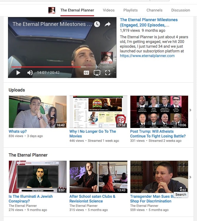 Eternal Planner YouTube Channel (Robert Rennie)