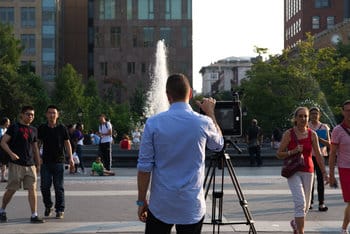 ACTION—Students at New Rochelle High School in Westchester County, New York, write and shoot their interpretations of classic literature as part of English curriculum.