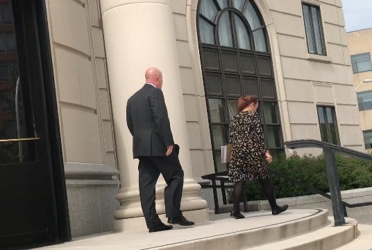 John Gallagher Leaving Federal Courthouse in White Plains with his lawyer