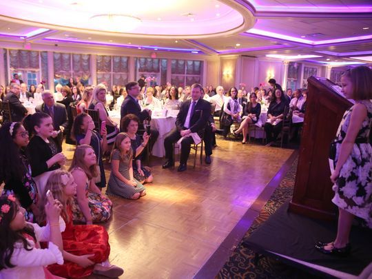 Ainsley Jones looks out at the crowd at the 2017 We Are One 20th Anniversary dinner May 4, 2017, at the V.I.P. Country Club in New Rochelle. (Photo: Deborah J Karson Photography)