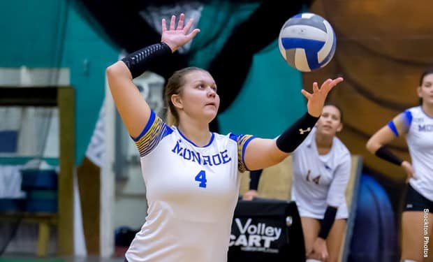 Monroe Women’s Volleyball Rolls to Sweep of Suffolk County