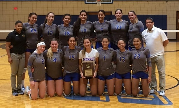 No. 20 Monroe Women’s Volleyball Takes Home District P Crown with Four-Set Win at Spartanburg