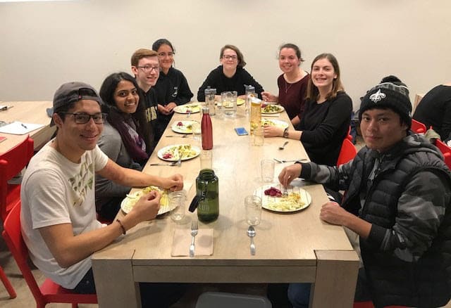 NRHS AP Environmental Science class members enjoy lunch that they made at Stone Barns Center for Food and Agriculture.