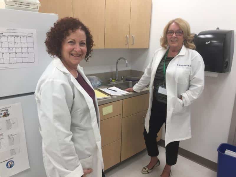IEYMS nurses Elise Schepp (left) and Kate Lawrence
