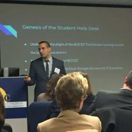 New Rochelle High School education technology specialist, represented the District Westchester Putnam School Boards Association technology summit