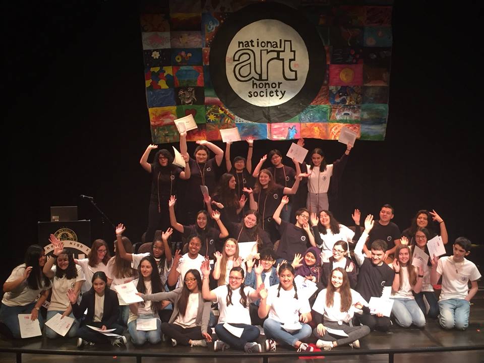 Thirty-five New Rochelle High School Students were Inducted into the National Arts Honor Society in the Linda E. Kelly Theatre