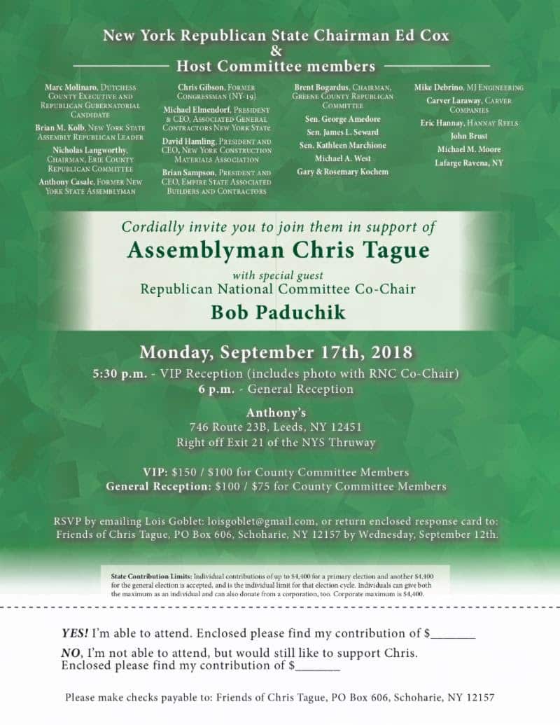Support Assemblyman Chris Tague