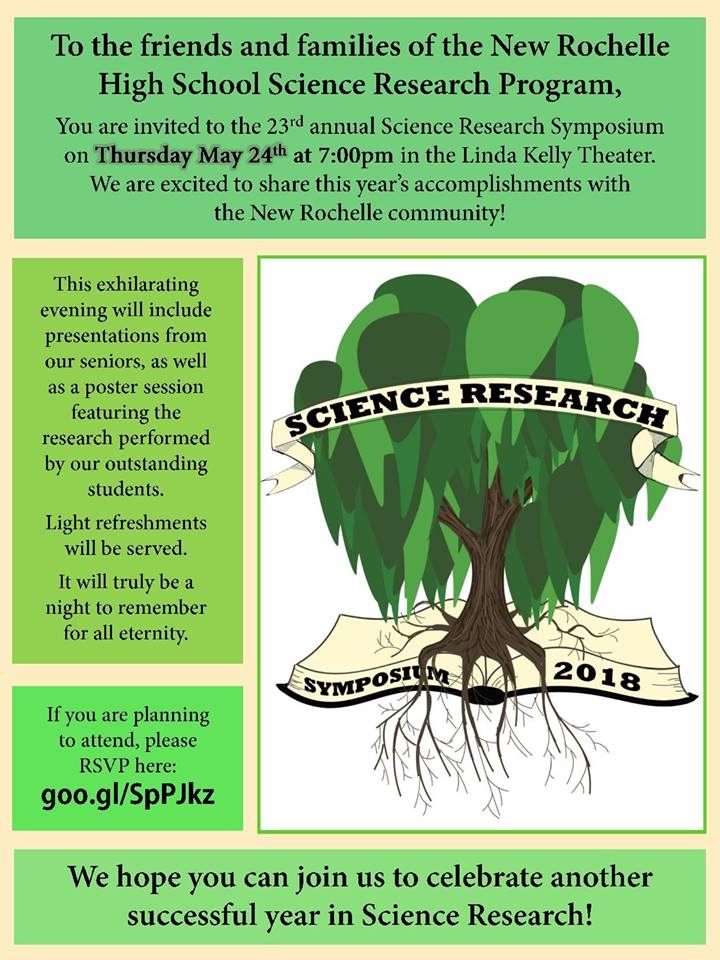 Come see what the Great Minds in the New Rochelle High School Science Research Program
