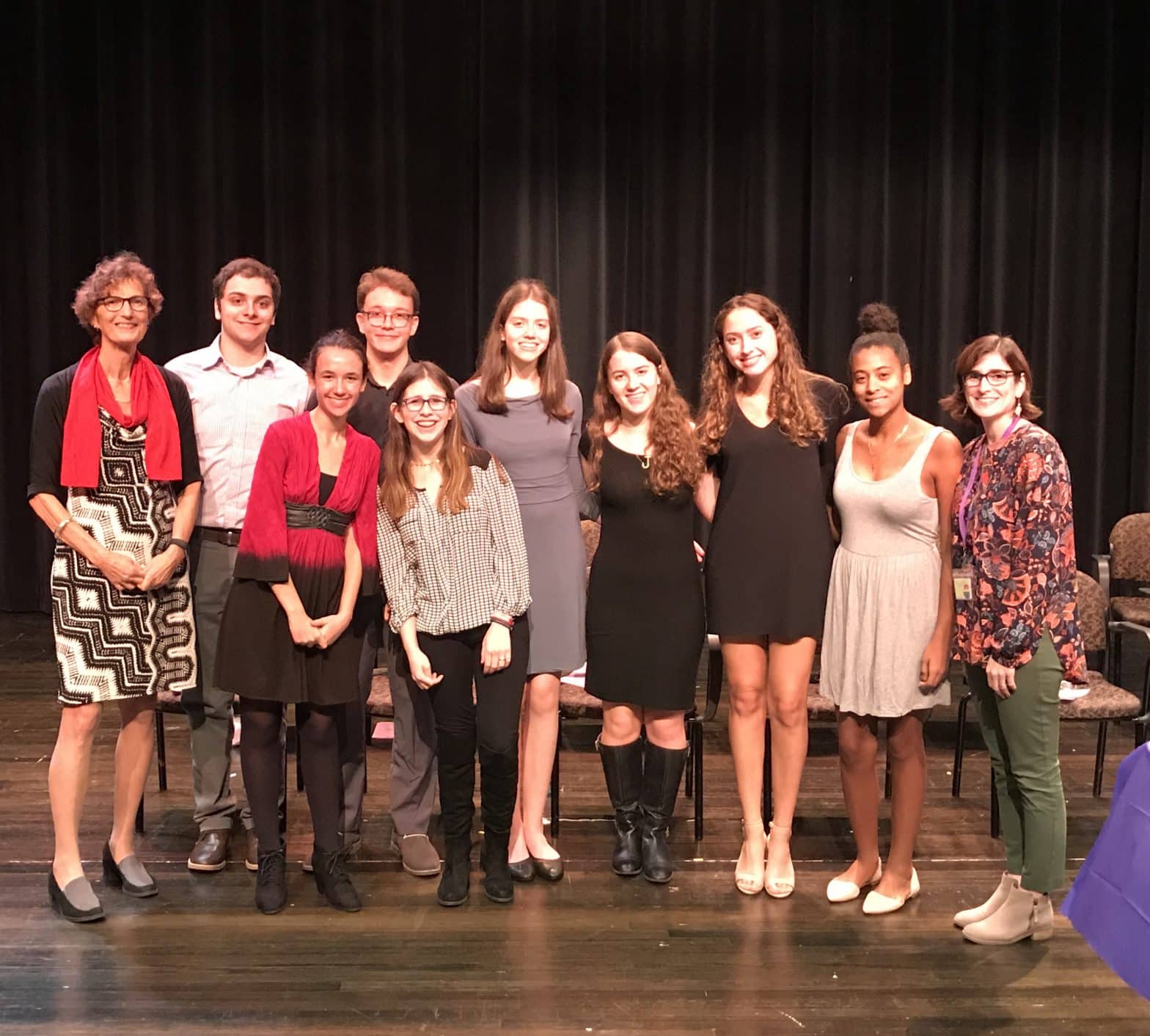 New Rochelle High School National Honor Society officers with faculty advisors. From left, in back, Faculty advisor Deborah Minchin; Edward Jones, Vice President: Communications; Doni Blakaj, Vice President: Service; Lily Conroy, Secretary; Jenna Landy, P
