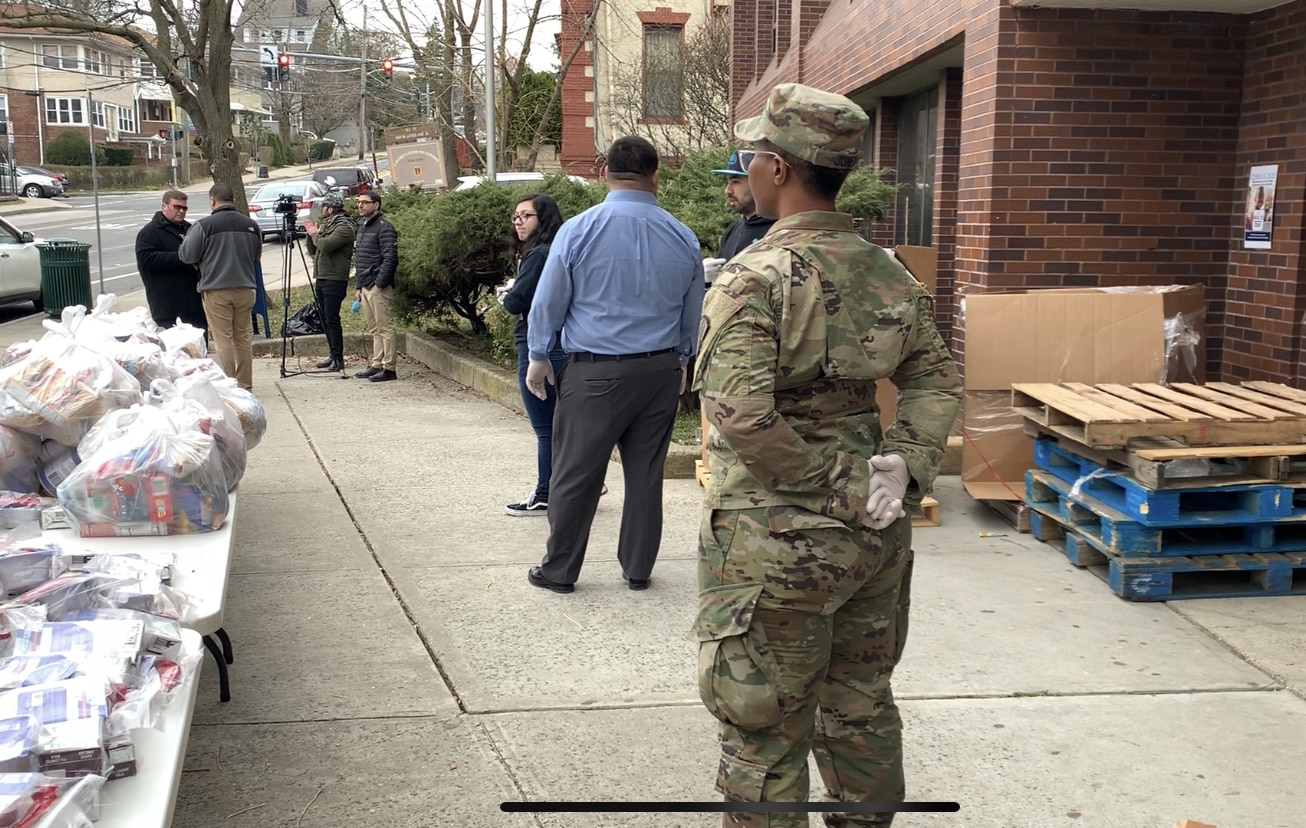 National Guard at 95 Lincoln on Thursday March 12th, set up is outside.