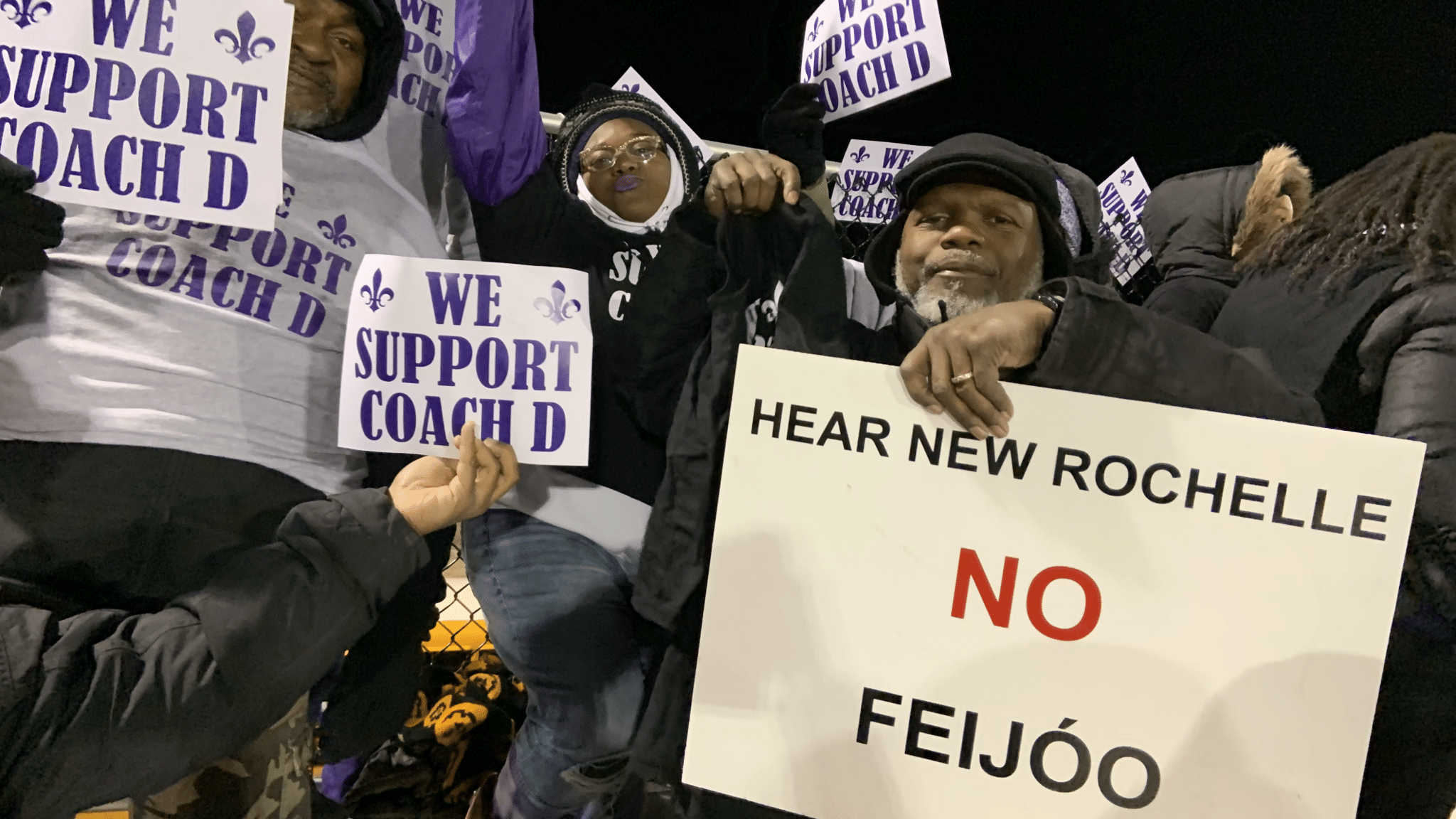 NAACP President at Rev. Mark McLean at playoff game on November 16, 2019 in Mahopac, NY.