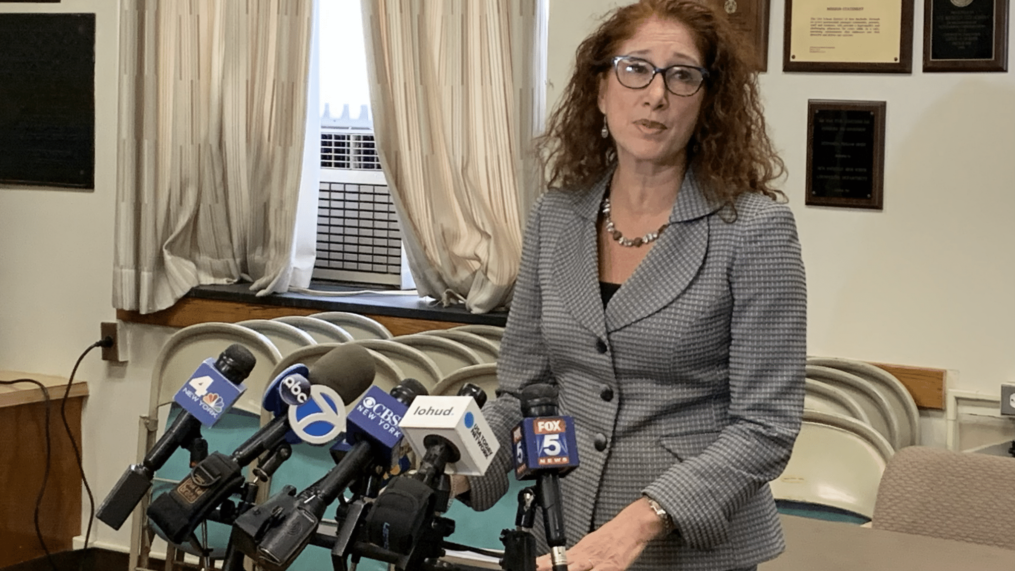 Dr. Laura Feijóo announces suspension of Lou DiRienzo a day earlier at a press conference on November 14, 2019 at City Hall 