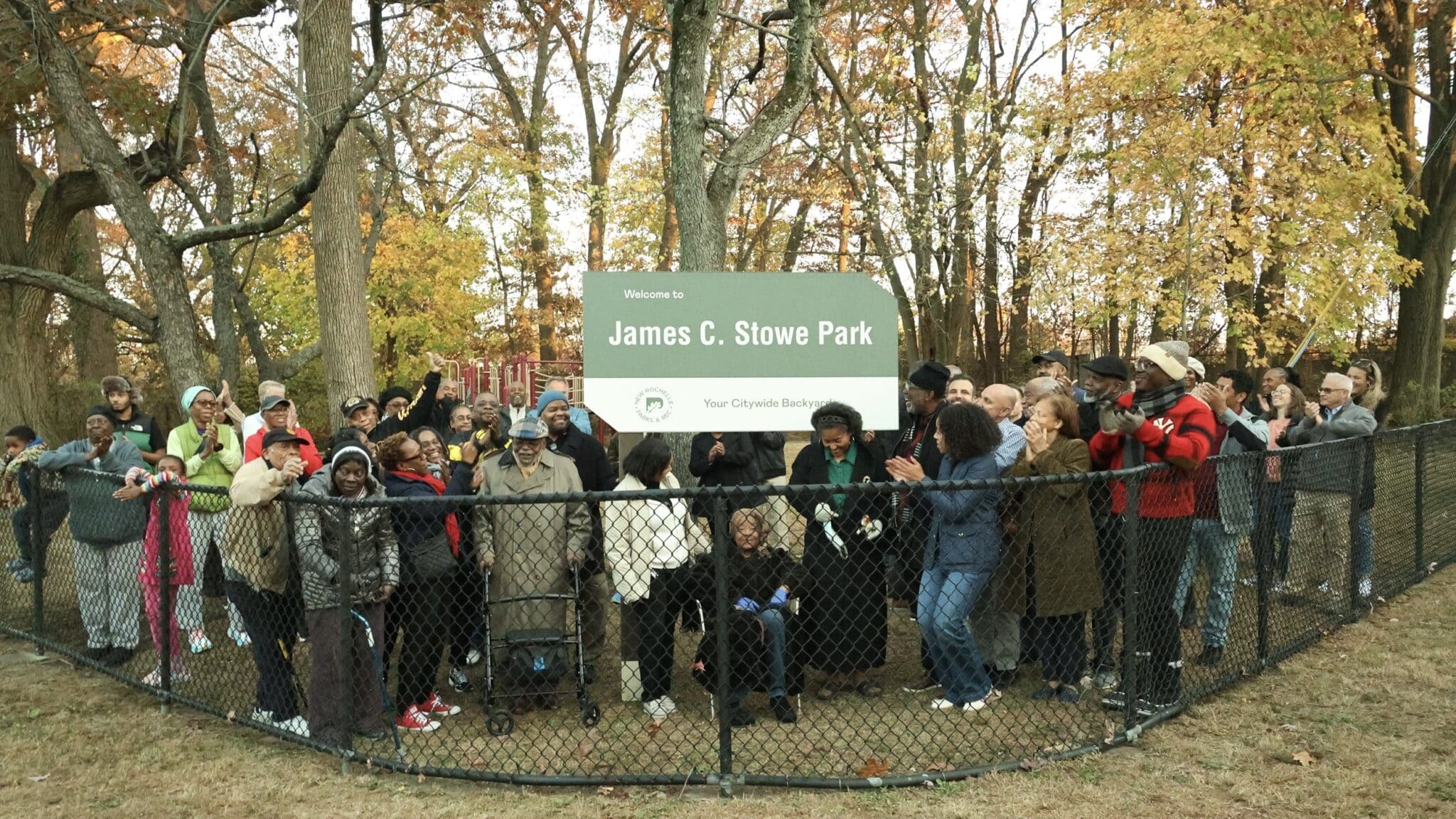 Renaming ceremony at James C. Stowe Park on November 15, 2024.