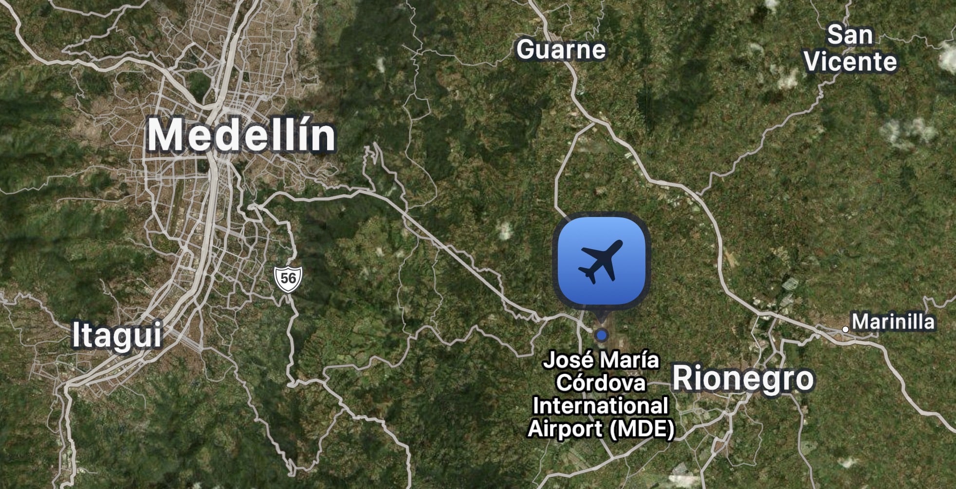 Airport / Rionegro east of Medellín 