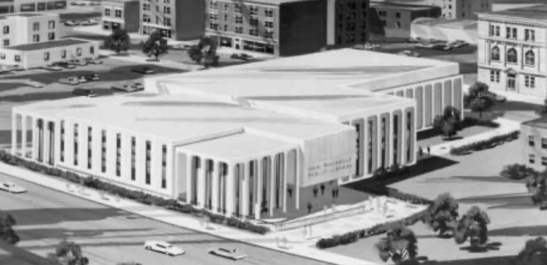 Proposed Library Design, c1968. Credit: New Rochelle Public Library Archives.