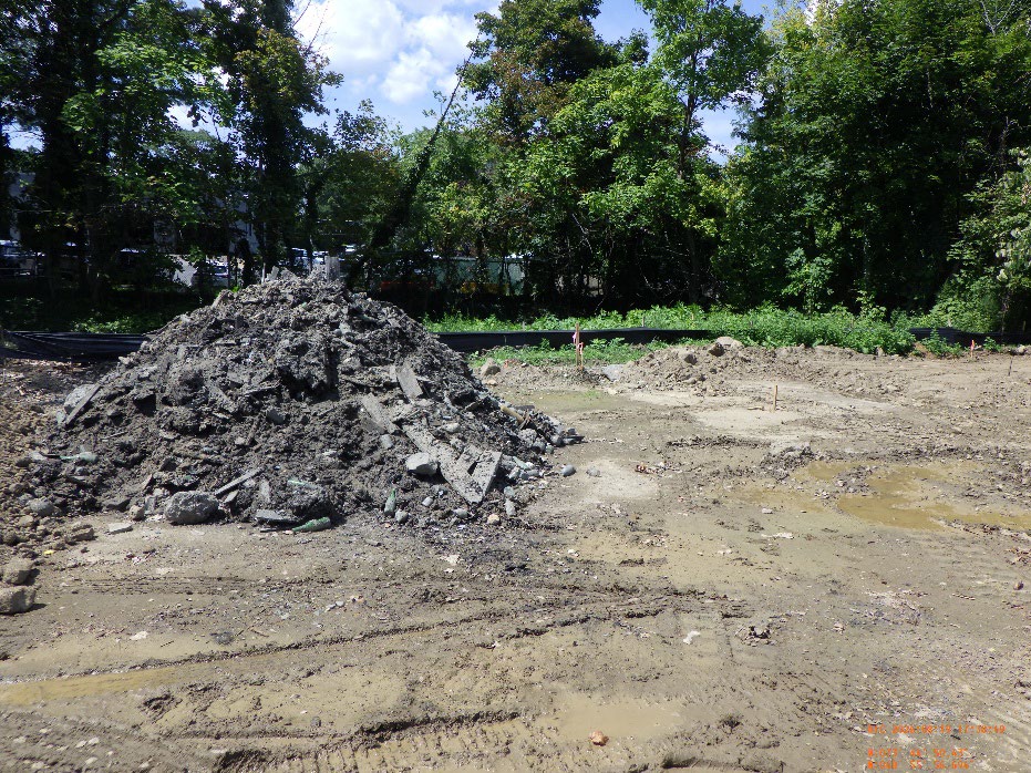 Excavated material at Flint Park in Larchmont, photographed by the New York State Department of Environmental Conservation during its August 19, 2026, inspection. DEC subsequently cited the Village for disturbing material from a historic landfill without required approval. (Photo: NYSDEC)